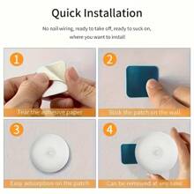 1pc LED Motion Sensor Night Light - Soft Warm White, Instant On, Ready For Hallway And Bathroom. Easy To Use, Auto Sensor, No Switching, Applicable For Bedside, Bedroom, Nursery, Cabinet, Stairs. White Minimalist Design, Warm/White Light, Mini Portable, USB Powered, Built-In Battery