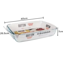 1 pieza Fuente de horno rectangular de vidrio, bandeja para fruta, plato para pescado apto para horno, plato de cazuela de vidrio borosilicato de alta calidad, Heat-Resistant, Microwave/Oven/Dishwasher Safe, Versatile for Roasting, Salad, Dessert & Serving – Durable, Transparent & Reusable – Multi-Capacity - transparente - Ver 8