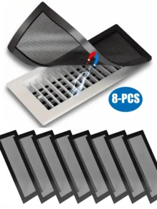 2/4/8pcs PVC Floor Vent Magnetic Vent Covers, Magnetic Exhaust Mesh Covers, Home HVAC Vent Anti-Insect Mesh, Wall/Ceiling/Floor Vent Filters, Durable And Stylish Ventilation Solutions, Modern Ventilation Covers, Durable Mesh Material - Black - View 11
