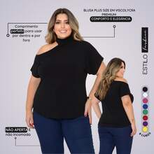 Plus Size Women's Blouse Basic Blouse Loose Top From G1 To G5 - 黑色 - 查看 1