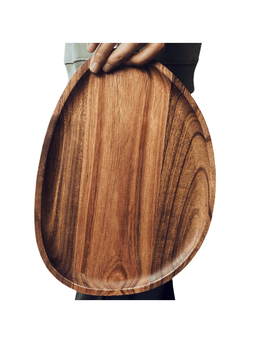 1 PIEZA Bandeja de madera de acacia para alimentos, aperitivos, bebidas, sushi, bistec, pizza, postres, pasteles y panes. Se puede usar como bandeja para el desayuno, bandeja de café, bandeja de platillo, es un artículo de cocina para el hogar, utensilios de cocina, pero también una buena opción para regalos de vuelta a la escuela.