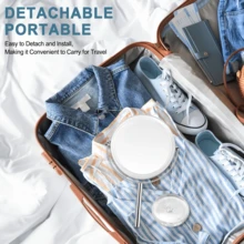 Espejo de maquillaje de escritorio de 8 pulgadas, espejo de maquillaje de doble cara 1x/3x, espejo de viaje giratorio de 360°, diseño desmontable, perfecto para maquillaje preciso y regalo, con opciones ajustables y no ajustables - Espejo de maquillaje de escritorio - Ver 8