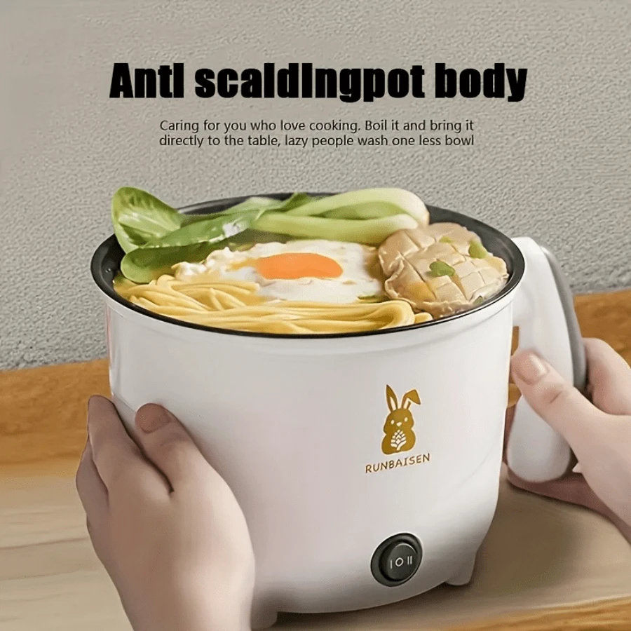 Multifunctional Electric Pot, Student Electric Pot, Dorm Mini Rice Cooker, All-In-One Pot, 2-Level Heat Settings For Frying/Boiling/Stewing/Braising, Suitable For 1-3 People, Non-Stick Inner Pot Easy To Clean