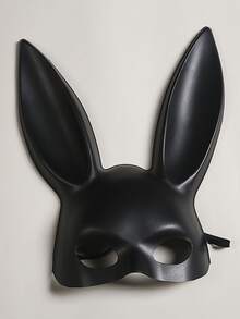 1 件性感兔女郎角色扮演兔耳面具，卡通塑料半脸兔子面具，适合万圣节化妆舞会
