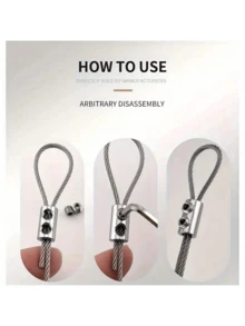 10 قطع مشابك كراكبينر من الفولاذ المقاوم للصدأ قابلة للتعديل بفتحتين مزدوجتين، إكسسوارات معدنية للمنزل والمكتب والخارج والتخييم - مشابك لتعليق الكابلات بأمان، مشابك معدنية عصرية - متعدد الألوان - مشاهدة 4