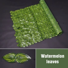 3M Artificial Ivy Leaf Hedge Garden Fence Wall Balcony Privacy Screening Roll Realistic Fake Leaves Lawn Green Artificial Fake Hedge Roll Decoration For Outdoor Indoor Railing Patio Balcony Garden Home Wall Room Decor Fence Privacy Screen - Watermelon leaves - View 8