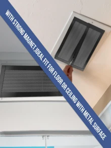 2/4/8pcs PVC Floor Vent Magnetic Vent Covers, Magnetic Exhaust Mesh Covers, Home HVAC Vent Anti-Insect Mesh, Wall/Ceiling/Floor Vent Filters, Durable And Stylish Ventilation Solutions, Modern Ventilation Covers, Durable Mesh Material - Black - View 7
