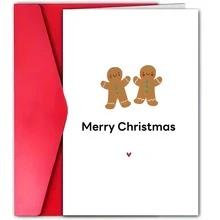 1 Pc Day Gingerbread Merry Christmas Greeting Cards For Father, Mother, Family, Colleagues, Classmates - Blessings Of Warmth, Humorous Blessings, Merry Christmas - Multicolor - View 1