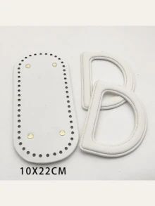 3pcs Handmade Bag Accessories Set, Matching D-Ring Handles, Woven Bag Bottom, DIY Bag Making Kit - Multicolor - View 18