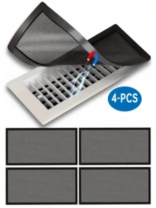 2/4/8pcs PVC Floor Vent Magnetic Vent Covers, Magnetic Exhaust Mesh Covers, Home HVAC Vent Anti-Insect Mesh, Wall/Ceiling/Floor Vent Filters, Durable And Stylish Ventilation Solutions, Modern Ventilation Covers, Durable Mesh Material - Black - View 10