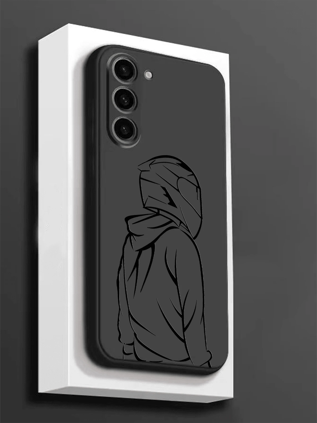 1pc Cool Racing Rider Anti-Slip Black Phone Case Protective Cover Compatible With IPhone, Compatible With OPPO, Compatible With HONOR, Compatible With REDMI, Compatible With GALAXY, Waterproof Shockproof Anti-Fall Scratch Resistant,International Version, Not The Domestic Version - Black - View 1
