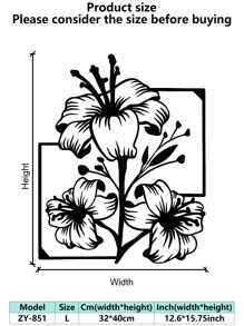 1pc Elegant Lily Flower Metal Wall Art, Abstract Outline Iron Decoration, Multipurpose Indoor/Outdoor Wall Hanging, Suitable For Housewarming, Holiday, Birthday Gifts, Collectible, Perfect For Garden Enthusiasts, Office, Living Room, Bedroom, Patio, Kitchen, Farmhouse Decor Room Decor Bedroom Decor Home Decor Wall Decor