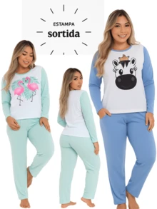 Women's Cold Weather Pajama Kit - Ideal For Cold Days, In Soft And Cozy Fabric - Nhiều màu - Xem 6