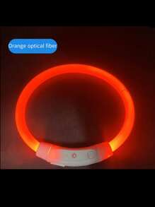 1pc LED Glowing Dog Collar, USB Rechargeable, Bright Luminous Pet Necklace, Anti-Lost Night Light, Long-Lasting Illumination, Multi-Color Fiber Optic & LED Strip Options