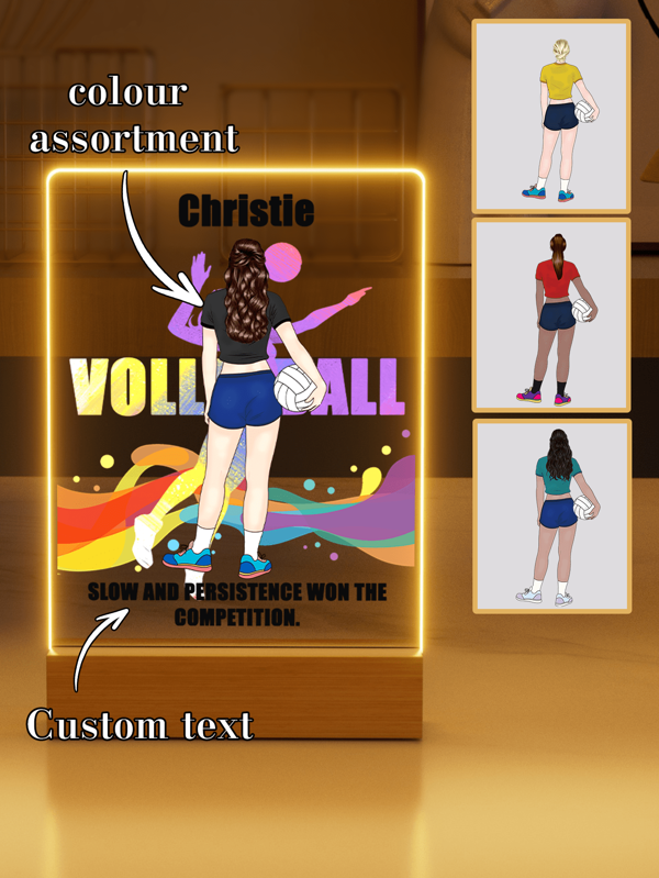 Personalized Custom Acrylic Night Lights, Suitable For Girls Who Love Volleyball, A Portrait To Choose From, A Home Decoration Gift For Him/Her, Suitable For Birthdays, Festivals, Valentine's Day, Fashionable, High-Quality, Exquisite And Unique Customization