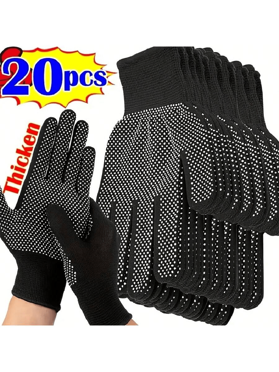 20pcs Nitrile Coated Gardening Gloves, Work Gloves, Non-Slip, Durable, Breathable Reusable, Gardening Driving Labor Protection Thin Coated Gloves, Reusable (Black, Blue)