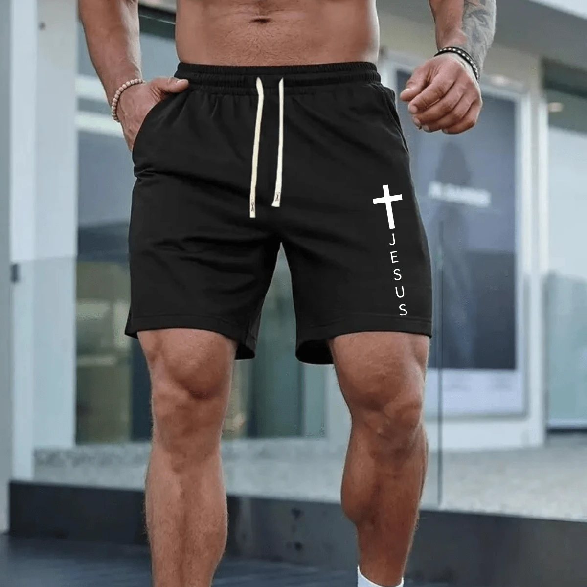 Mauricinho Men's Bermuda Shorts Quick Dry Surf Printed Beach Tactel Adult Shorts - 黑色 - 查看 1