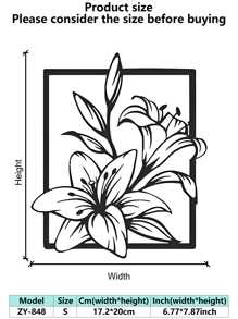 1pc Elegant Lily Flower Metal Wall Art, Abstract Outline Iron Decoration, Multipurpose Indoor/Outdoor Wall Hanging, Suitable For Housewarming, Holiday, Birthday Gifts, Collectible, Perfect For Garden Enthusiasts, Office, Living Room, Bedroom, Patio, Kitchen, Farmhouse Decor Room Decor Bedroom Decor Home Decor Wall Decor