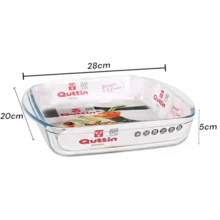 1 pieza Fuente de horno rectangular de vidrio, bandeja para fruta, plato para pescado apto para horno, plato de cazuela de vidrio borosilicato de alta calidad, Heat-Resistant, Microwave/Oven/Dishwasher Safe, Versatile for Roasting, Salad, Dessert & Serving – Durable, Transparent & Reusable – Multi-Capacity - transparente - Ver 4