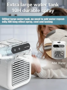 [Enfriador de aire portátil compacto] Enfriador de aire portátil y compacto sin necesidad de importar - Modo de doble velocidad, humidificador, acondicionador de aire evaporativo de espacio personal para uso en el hogar y la oficina
