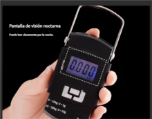 6 Báscula electrónica portátil, báscula electrónica de alta precisión, báscula portátil, báscula de resorte, dispositivo de pesaje pequeño portátil para el hogar, gancho - Negro - Ver 5