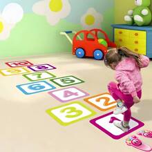 1 Set Hopscotch Game Stickers With Number Patterns, Interactive Educational Game Stickers, Suitable For School, Bedroom, Living Room - Multicolor - View 1