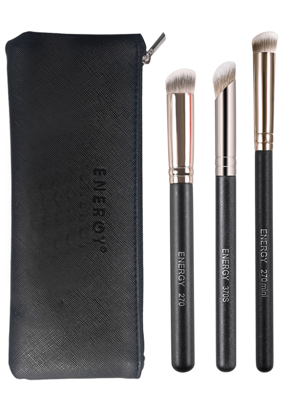 ENERGY Pincel de maquillaje tapón cónico ENERGY para corrector, mini kabuki para debajo del ojo