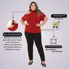 Women's Plus Size Blouse Basic Blouse Loose Top From G1 To G5 - 玫瑰紅 - 查看 2