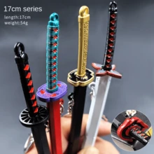 Anime Katana Keychain Set - Mini Sword Model Decor, 54g Collectible, Gift For Birthday, Christmas, Halloween - Multicolor - View 1