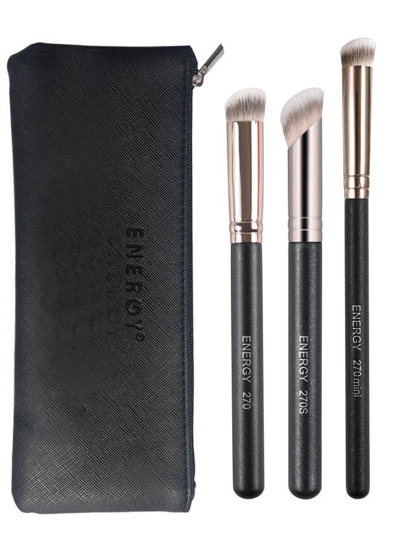 ENERGY Pincel de maquillaje ENERGY para difuminar el corrector, mini kabuki para el área bajo los ojos