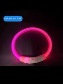 1pc LED Glowing Dog Collar, USB Rechargeable, Bright Luminous Pet Necklace, Anti-Lost Night Light, Long-Lasting Illumination, Multi-Color Fiber Optic & LED Strip Options