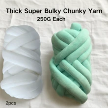 250G/Pieza Hilo súper grueso y voluminoso para tejer y ganchillo a mano, hilo de algodón suave y voluminoso para hacer mantas artesanalmente - Multicolor - Ver 38