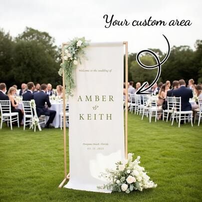 Personlig välkomstskylt i linne för bröllop, anpassad minimalistisk välkomstbanderoll, tygflagga för bröllop, bohemiskt bröllop, skylt för bruddusch, anpassad bröllopsdekor i linne, multifunktionell, hållbar, dekorativ, återanvändbar, utsökt, snygg, högkvalitativ, färgglad, modern, anpassad, personlig, unik, perfekta presenter till honom, perfekta presenter till henne, pojkvän, pappa, flickvän, mamma, familj, vänner, tesalong, hem, trädgård, kontor, för årsdagar, för alla hjärtans dag, för mors dag, för födelsedagar, för fars dag, för examen, för bröllop, för inflyttningsfest, anpassade bröllopstillbehör