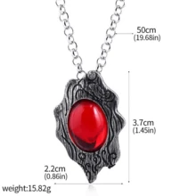 1 pieza Colgante collar de Dante de Devil May Cry 5 con gemas rojas y azules, collar de cuerda larga, regalos vintage para hombres - Multicolor - Ver 14