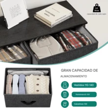 Cómoda para Dormitorio, Cajonera de Tela de 10 cajones, Cómoda para Armario, Sala de Estar Mueble para Ropa Negro - Negro - Ver 6