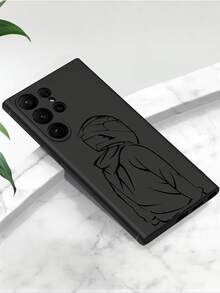 1pc Cool Racing Rider Anti-Slip Black Phone Case Protective Cover Compatible With IPhone, Compatible With OPPO, Compatible With HONOR, Compatible With REDMI, Compatible With GALAXY, Waterproof Shockproof Anti-Fall Scratch Resistant,International Version, Not The Domestic Version - Black - View 3