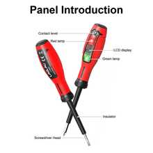 L.A.OL.A.U 1Pc Breakpoint Detector, Multifunctional Screwdriver With Cross/Flat Head, Drop-Proof Rubber Wrapped + Ergonomic Design With LED Illumination, Household Detection Tool With Red & Green Color Lights, Ideal For Screwdrivers And Breakpoint Identification, Zero-Conductivity Electrical Tester, Household Detection Tool | Multifunctional Tool | Plastic Construction - Red - View 2
