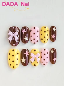 10 件手工按压式杏仁形指甲、法式美甲、斑马纹指甲、夏日激情、裸色指甲、立体手工捏浮雕花朵装饰、夏日花朵、Y2K 美甲、春、夏、秋、冬按压式假指甲全覆盖指甲片、四季美甲家居 DIY 美甲、美甲用品美甲用品、可拆卸和可重复使用、附带美甲套装、送给女性的最佳礼物。
