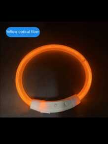 1pc LED Glowing Dog Collar, USB Rechargeable, Bright Luminous Pet Necklace, Anti-Lost Night Light, Long-Lasting Illumination, Multi-Color Fiber Optic & LED Strip Options