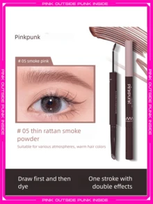 pinkpunk Peakyfly 双头眉胶和眉笔，浅色 - 薄藤煙粉 - 查看 1