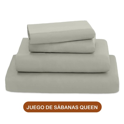 SERAPHINEX Solid Color Microfiber Queen Sheet Set, Flat Sheet 210x240cm, Fitted Sheet 150x200x25cm, 2 Pillowcases 45x75cm, Soft & Breathable, Easy To Wash, All Season