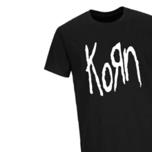 Playera Negra Algodón Banda Korn Blanco Rojo - Blanco - Ver 4