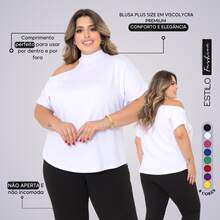 Plus Size Women's Blouse Basic Blouse Loose Top From G1 To G5 - White - View 1