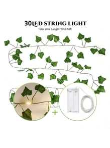 1pc/12pcs Artificial Ivy Vines With Fairy Lights, Suitable For Room Decor, Curtain Decor, Wall, Bedroom, Wedding, Birthday Party Decoration Gifts Graduation,Fake Plants