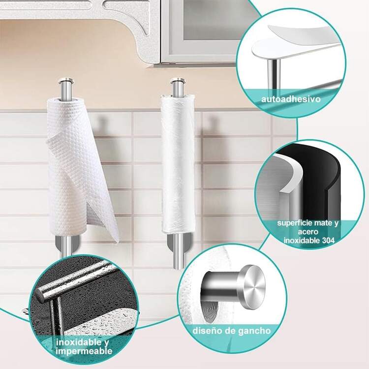 Kitchen Paper Towel Holder - Silver - View 3