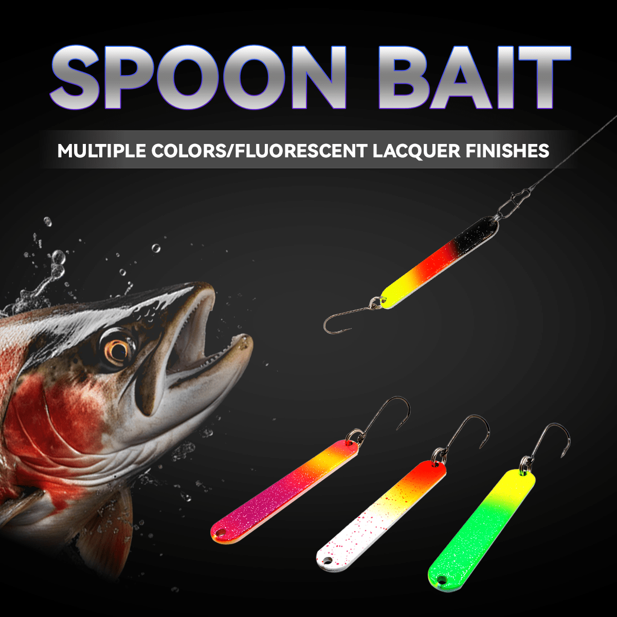 Leurre cuillère en pur cuivre multicolore pour pêche en eau douce et salée, 56 mm (2,2 pouces), 10 g (0,35 oz)