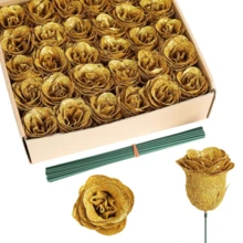 1/12/24PCS Sparkling Glitter Artificial Rose Flowers, 12cm Fake Flowers For Wall,Living Room,Bedroom,Wedding,Party Decor,Desk Stuffing.Home,Desk Decor,Kitchen,Wedding,Table,Centerpieces,Office,Garden,Outdoor,House,Patio Decor,Spring, Summer, Autumn And Winter Decoration,Wreath, Rattan Diy Decoration Accessories,Christmas Tree And Christmas Decor Home Decor Christmas Decorations Room Decor