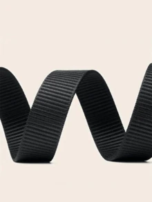 Men's Nylon Tactical Belt With Automatic Buckle – Casual And Functional For Students And Everyday Use 1/2/3 KITS - 黑色 - 查看 8