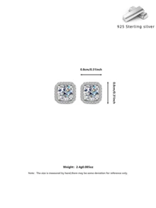 1對925純銀立方氧化鋯耳釘，極簡優雅珠寶禮品，適合女性日常、休閒、通勤、旅行、派對穿著，附精緻禮盒，四季皆宜的時尚珠寶 - 白鑽 - 查看 4