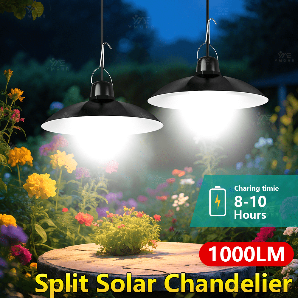 1pc Double Heads Solar Light,Split Pendant Light,Outdoor Waterproof Solar Wall Lamp,Modern Decorative Wall Lights,3 Modes Solar Security Light,Chandelier Decorations Solar Floodlight With Remote Control,Suitable For Outdoor Lights,Garden Lights,Pathway Lighting